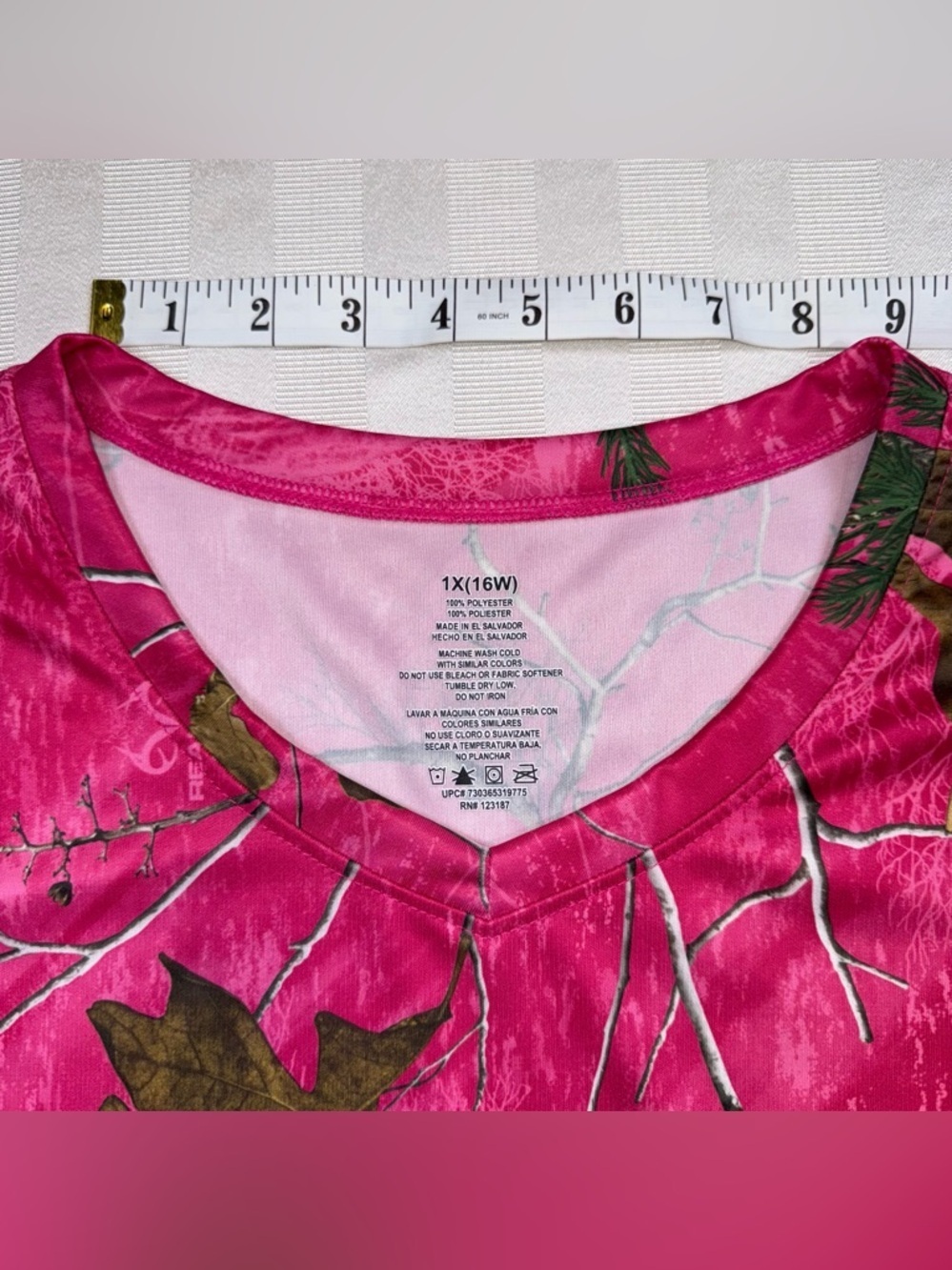 Realtree Pink Camo Performance Tee Shirt Women’s Plus Size 1X 16W Outdoors - Picture 9 of 13